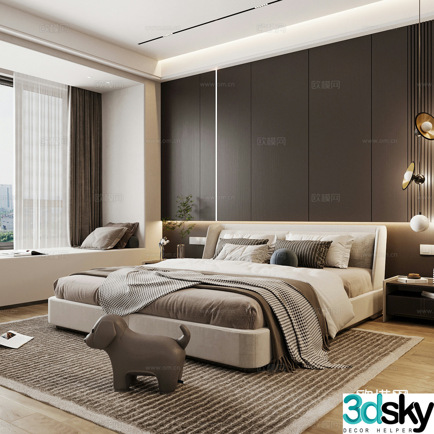 Modern home bedroom Modern bedroom Italian bedroom Simple bedroom Italian bed 3d model