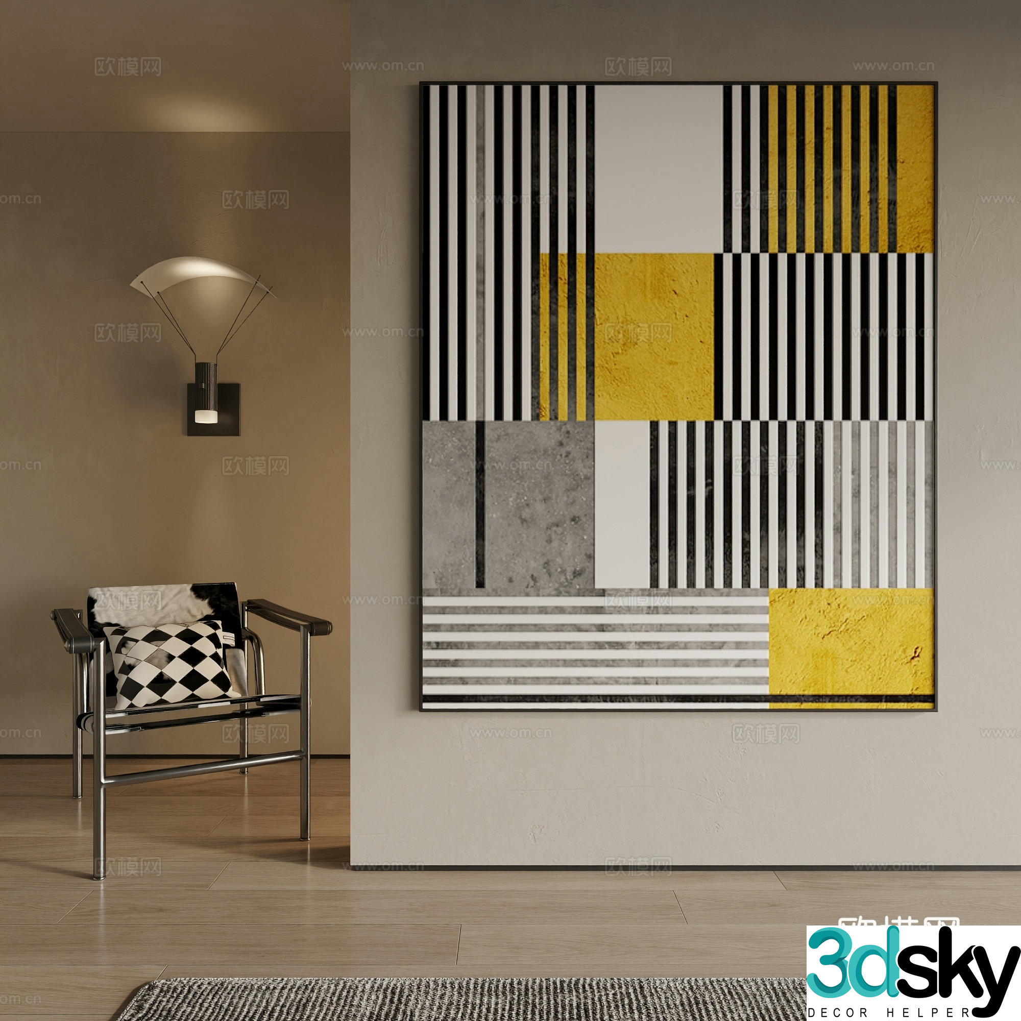Modern decorative painting 3d model