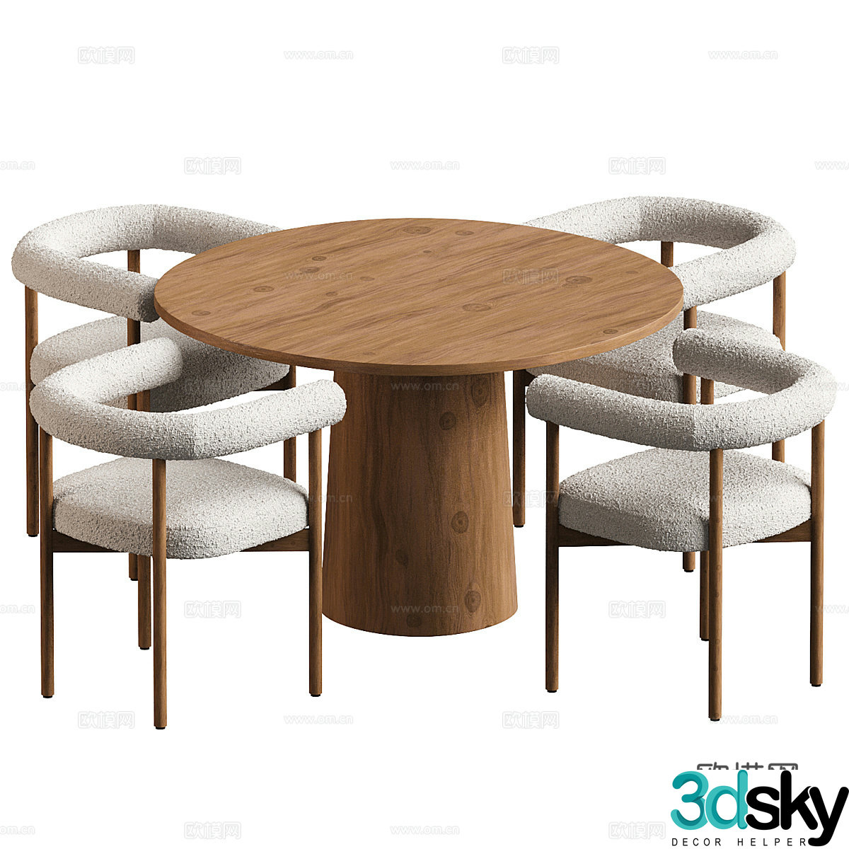 New Chinese style Wasabi dining table and chair 3D model