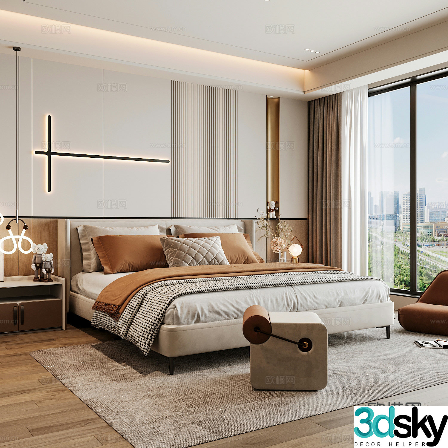 Modern home bedroom Modern bedroom Italian bedroom Simple bedroom Italian bed 3d model