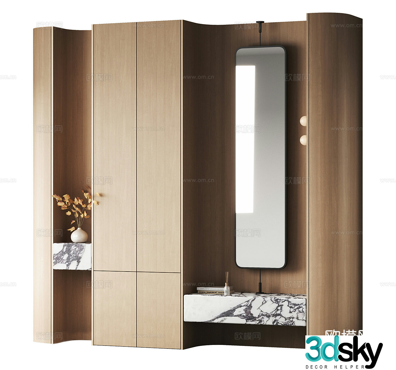 Entry foyer shoe cabinet solid wood shoe cabinet home mirror shoe replacement stool end viewing platform log shoe cabinet 3D model