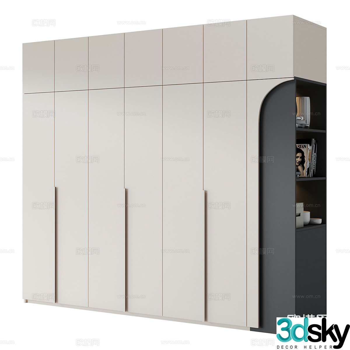 Modern Italian Oien Wardrobe 3D Model