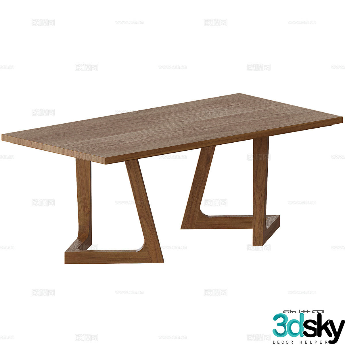 Nordic simple dining table dining table simple dining table restaurant dining table 3d model