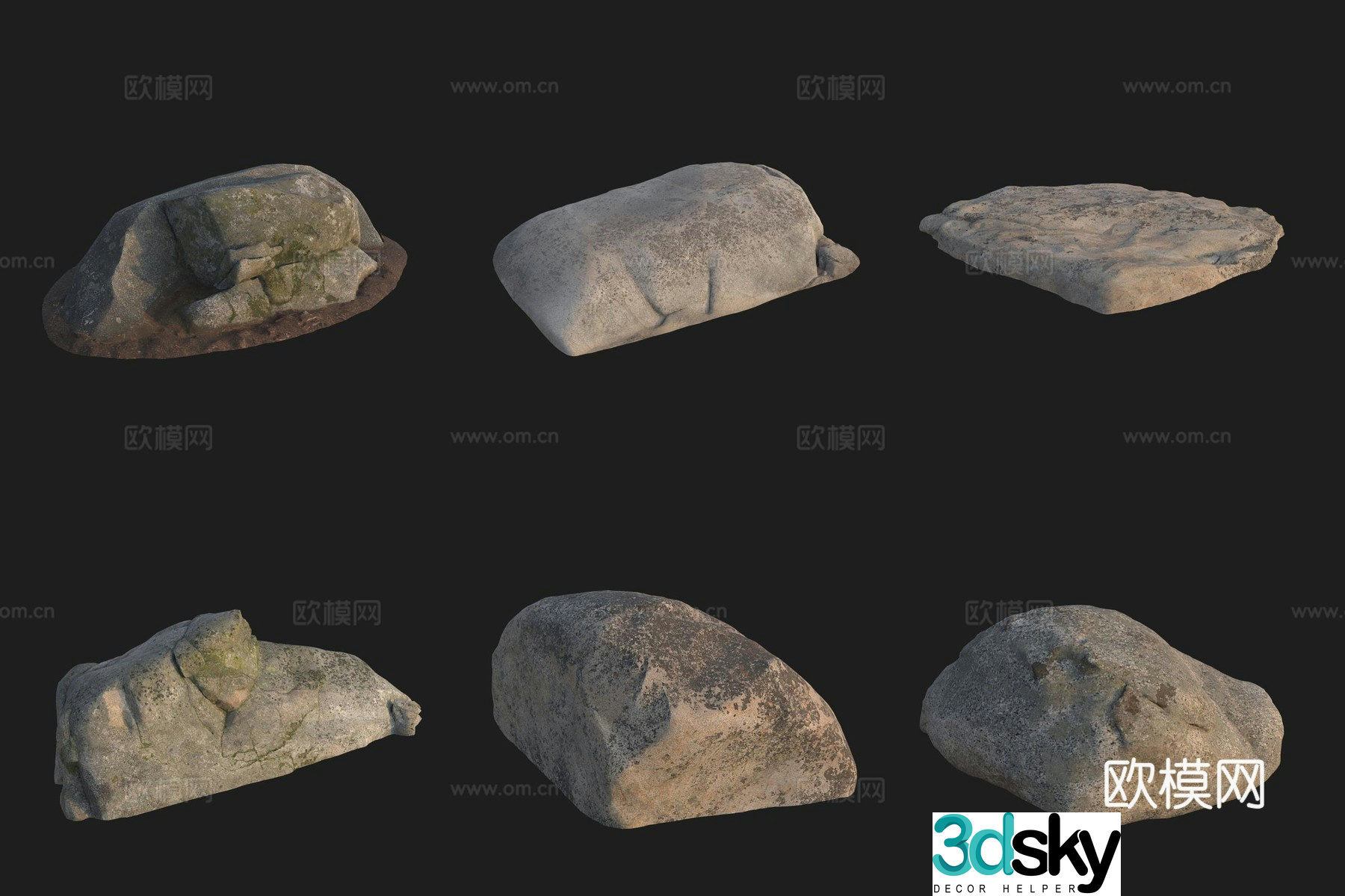 Granite stone stone 3d model