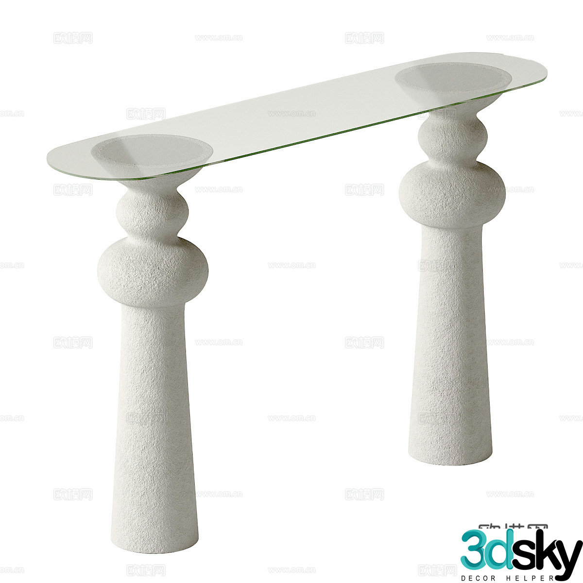 Simple European Countries Creamy Style Strip End Scene Deck End Scene Desk Art Strip Milk White Countries 3D Model