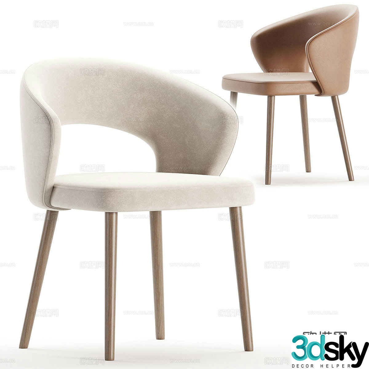 Fabric leisure chair Cream style leisure chair Cream style single chair Fabric single chair Fabric book chair Milk 3d model