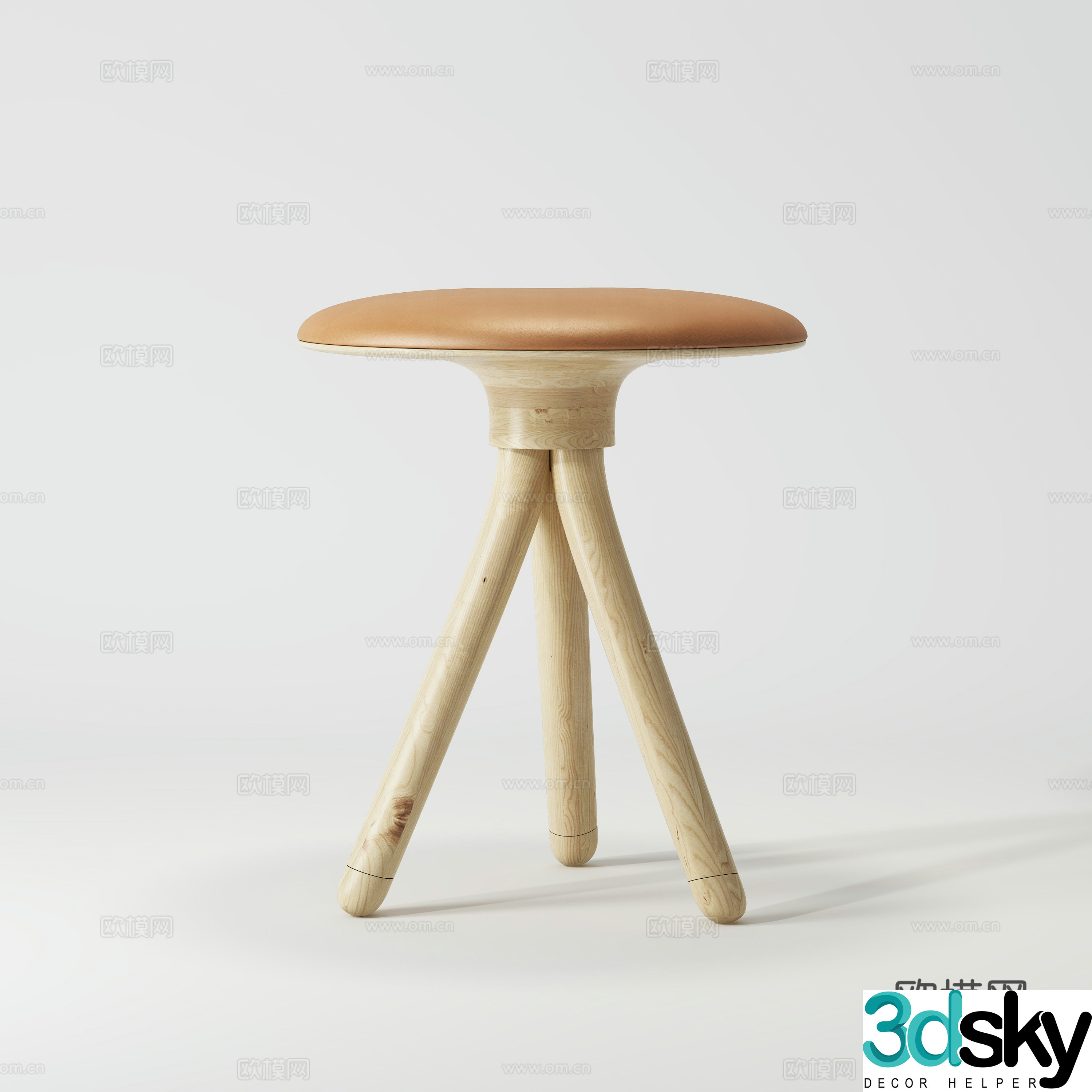 Modern casual stool leisure chair video model 3d model