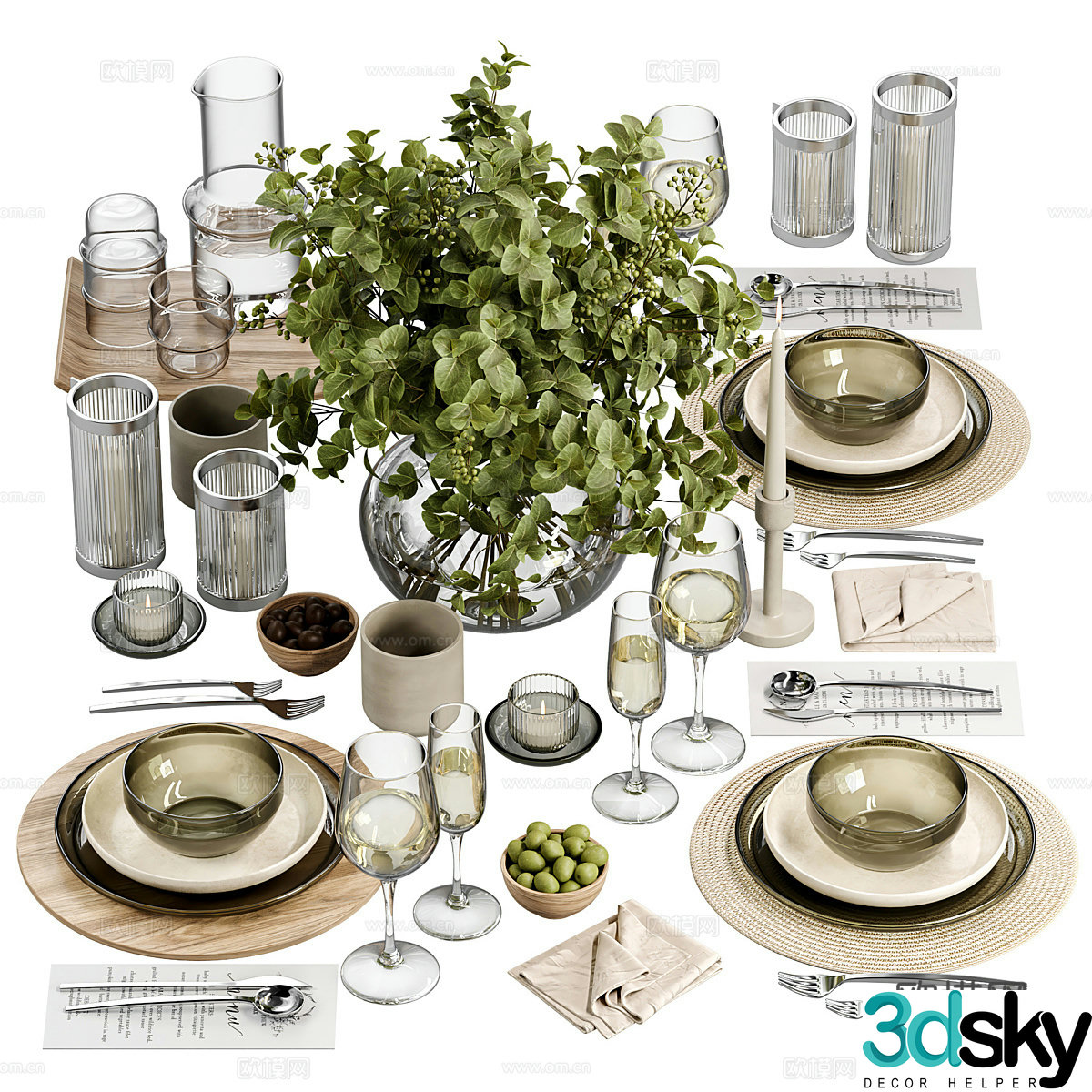 Modern light luxury tableware 3D model