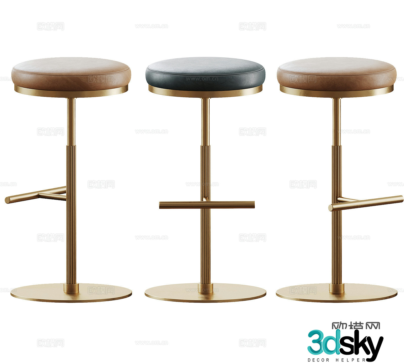 Light luxury bar stool Simple wall lamp Art wall lamp Metal bar stool Wrought Art bar stool Simple bar stool 3D model