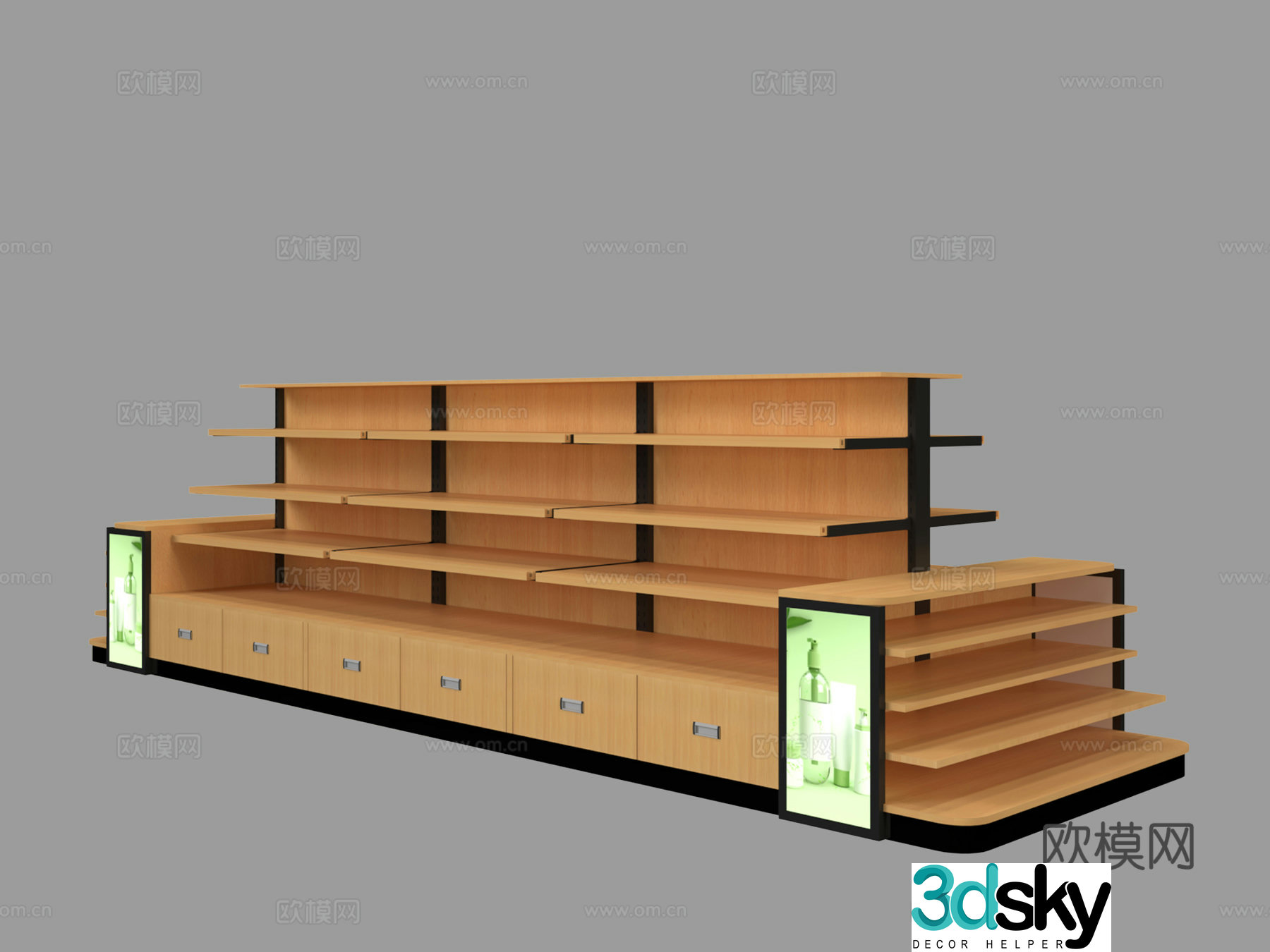 Supermarket shelves Showcase shelves Zhongdao shelves End racks Showcase Showcase Showcase 3D model