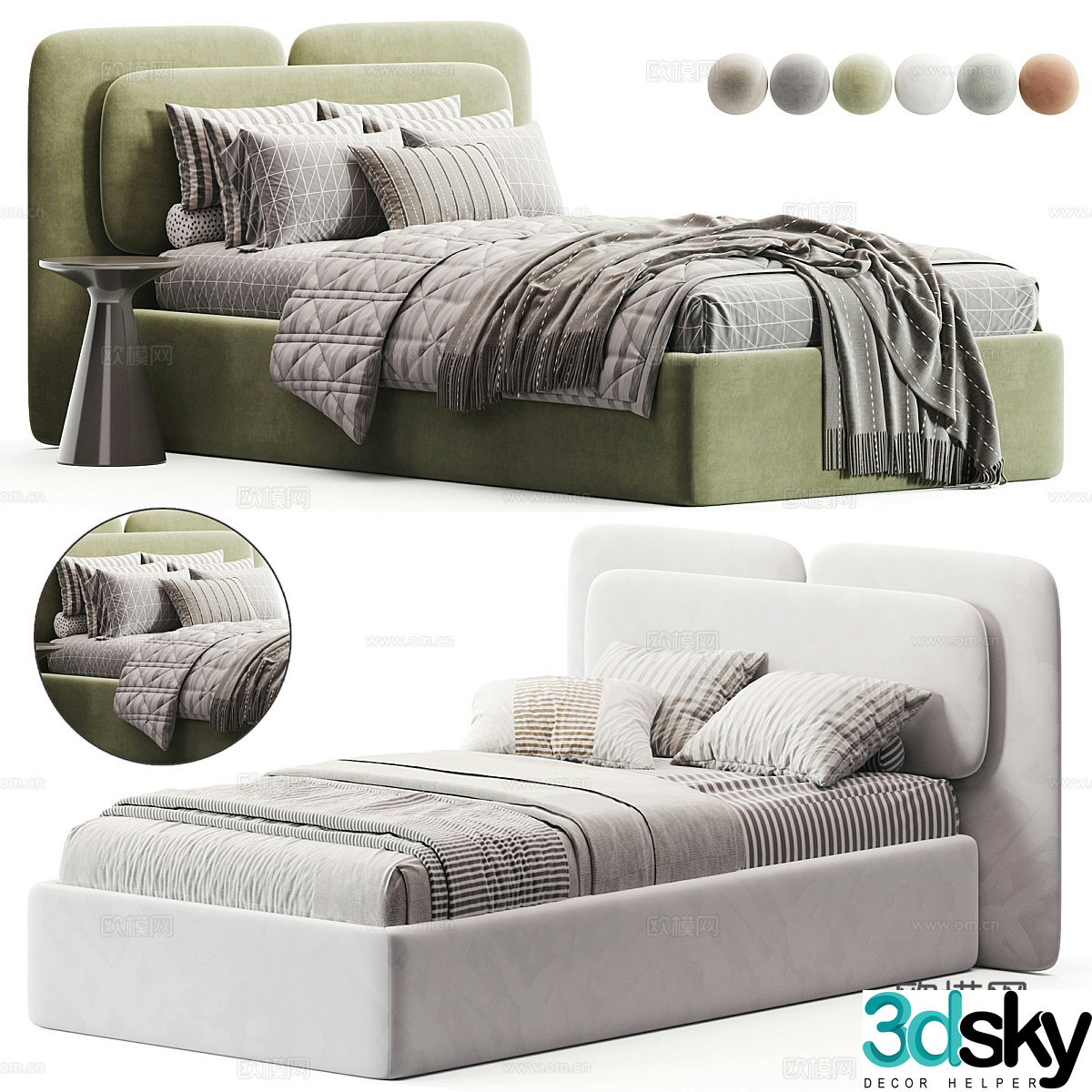 Modern Armani Children’s Bed 3D Model