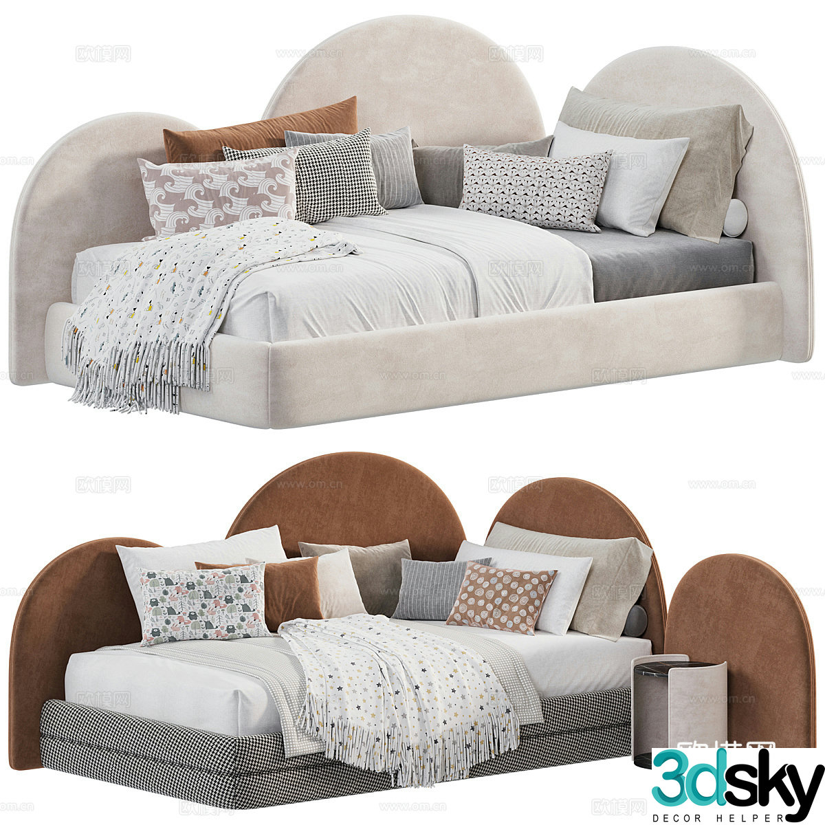 Fabric bed children’s bed children’s bed boy’s bed girl’s bed single bed bed 3d model