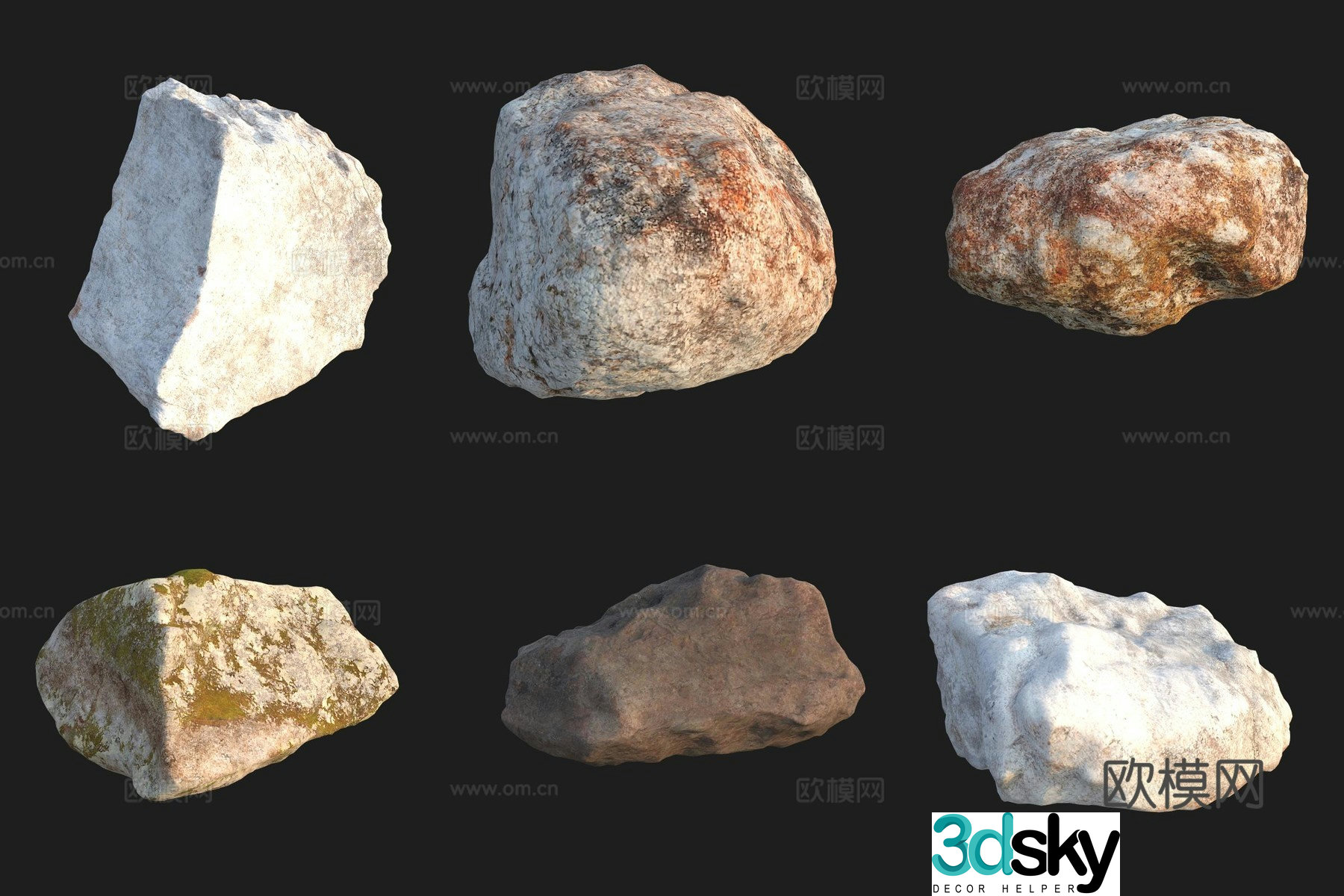 Granite stone stone 3d model
