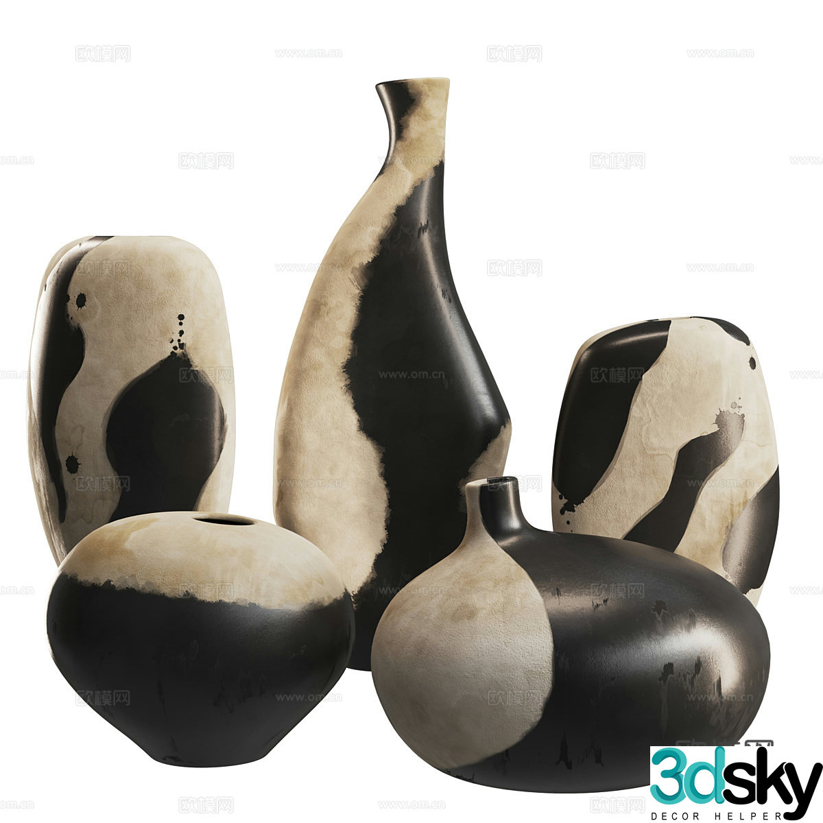 New Chinese vase Ceramic ware Ceramic jar 3D model