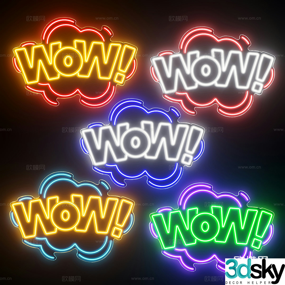 Neon light 3d model