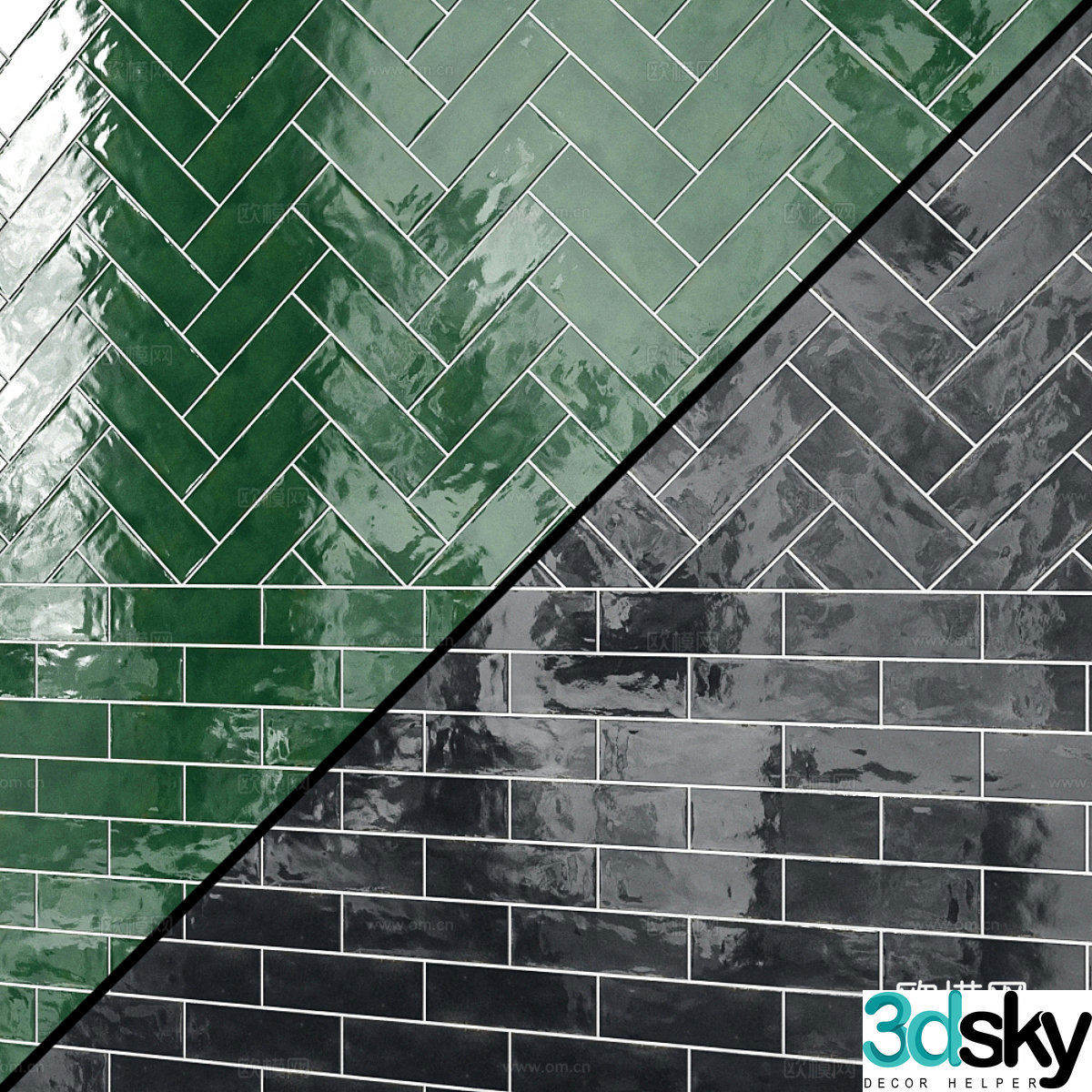 Modern ceramic tiles floor tiles wall tiles bathroom tiles kitchen and bathroom tiles glazed tiles I-shaped wall tiles people 3D model