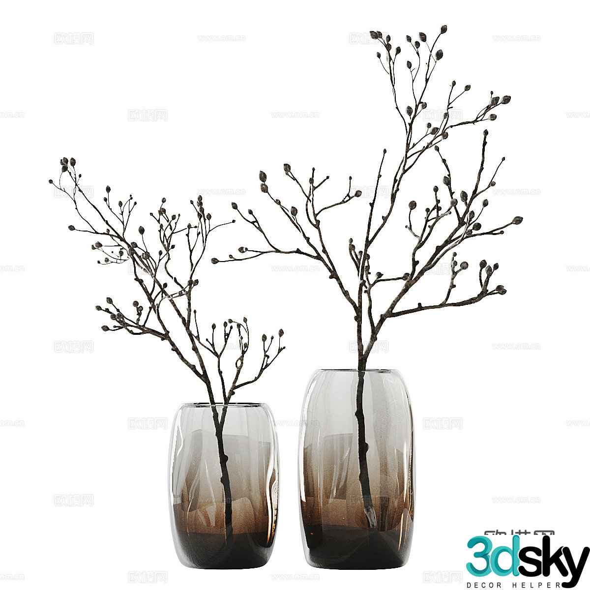 New Chinese vase flower art 3D model