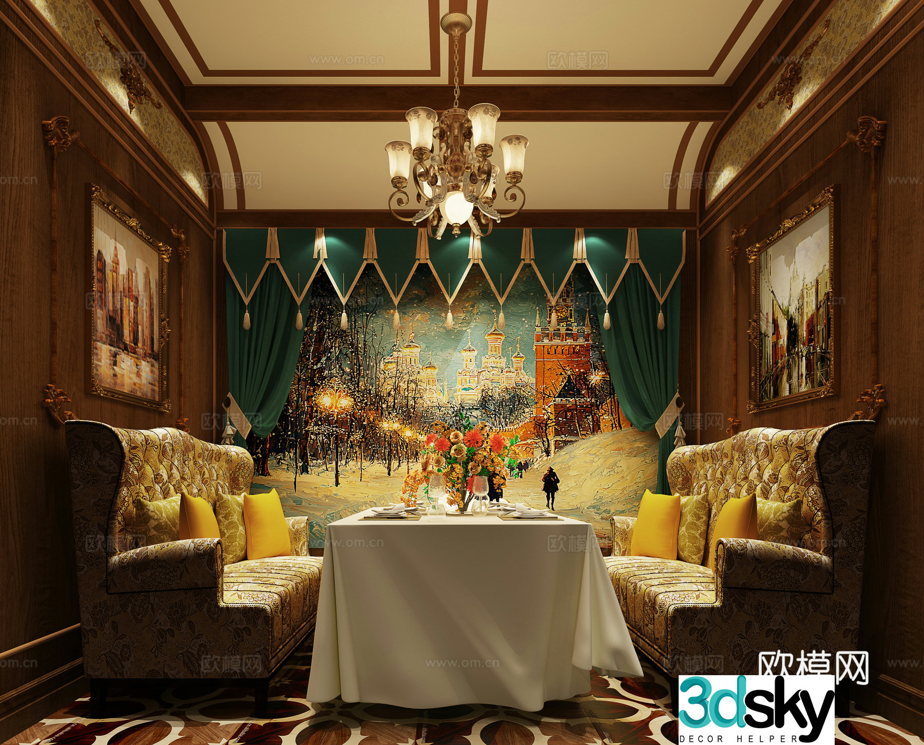 Neoclassical private room 3D model
