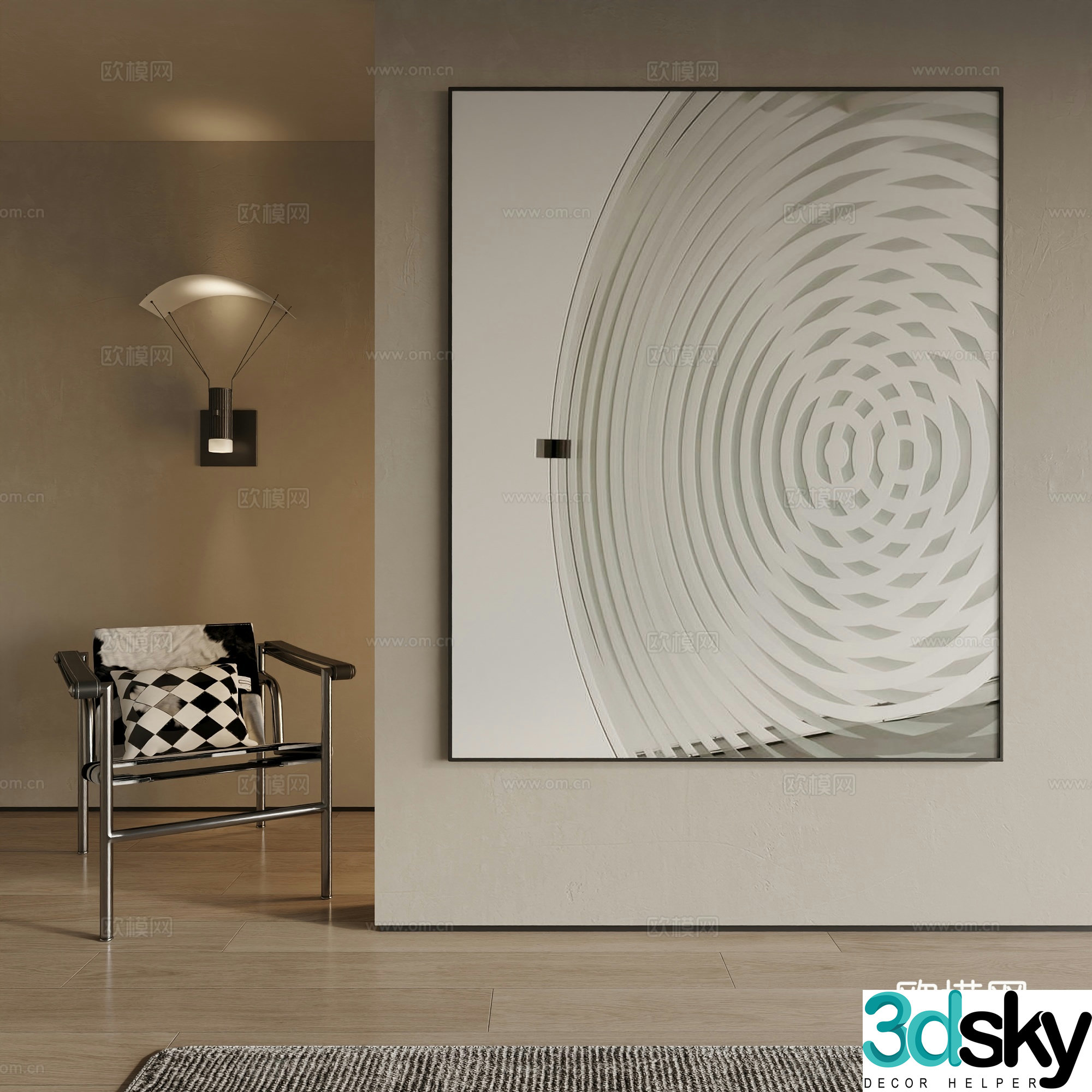 Modern decorative painting 3d model
