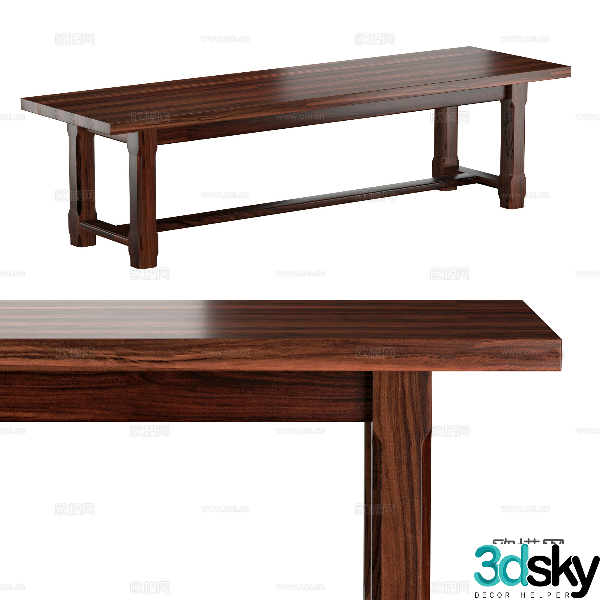 New Chinese style Wasabi Dining Table Tea Table 3D Model