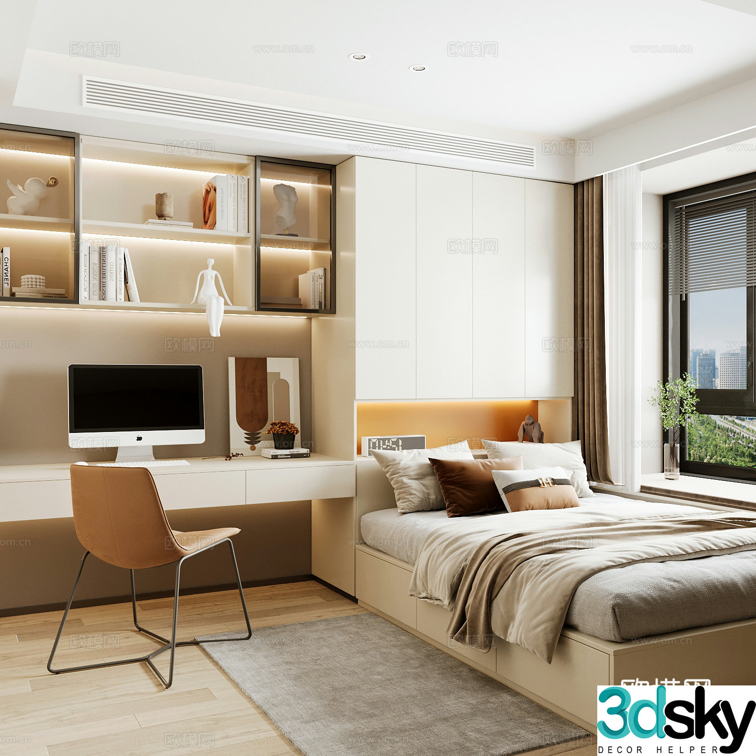 Modern home bedroom Modern bedroom Italian bedroom Simple bedroom Italian bed 3d model