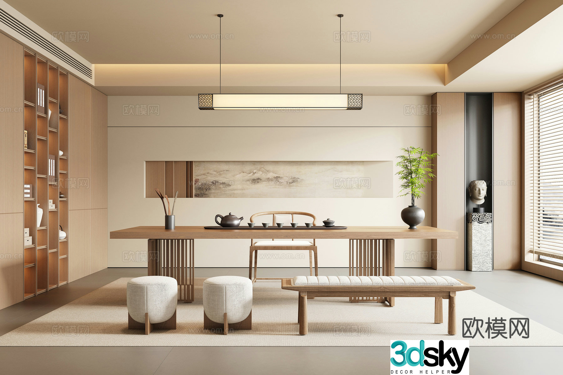 New Chinese style Chinese tea room 3D model