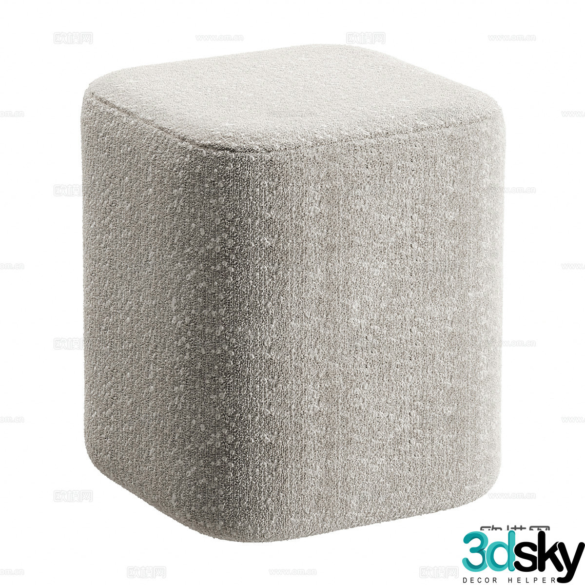 Modern fabric stool 3D model