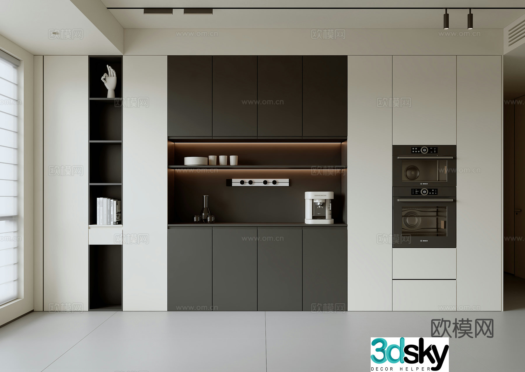 Modern minimalist sideboard 3D model