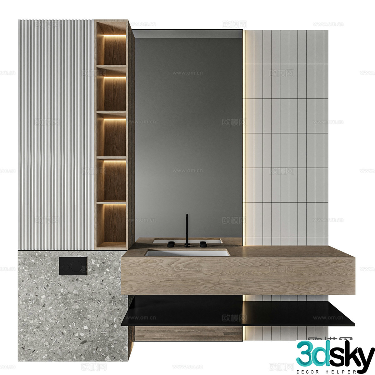 Bathroom cabinet bathroom sink bathroom mirror basin faucet bathroom cabinet bathroom cabinet 3D model
