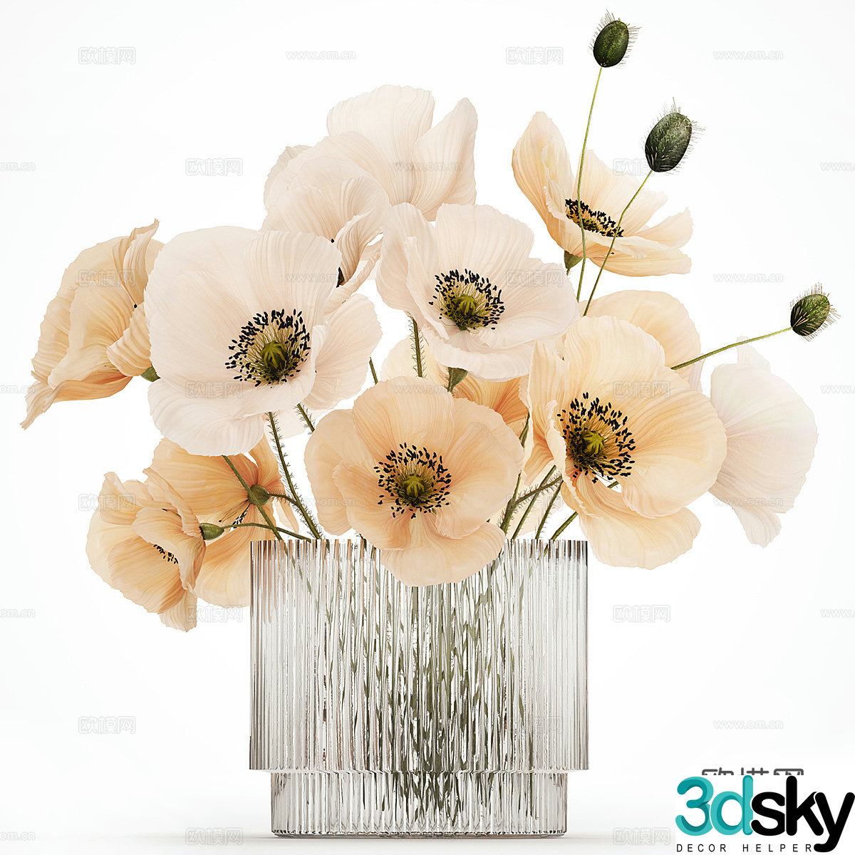 New Chinese vase flower art 3D model