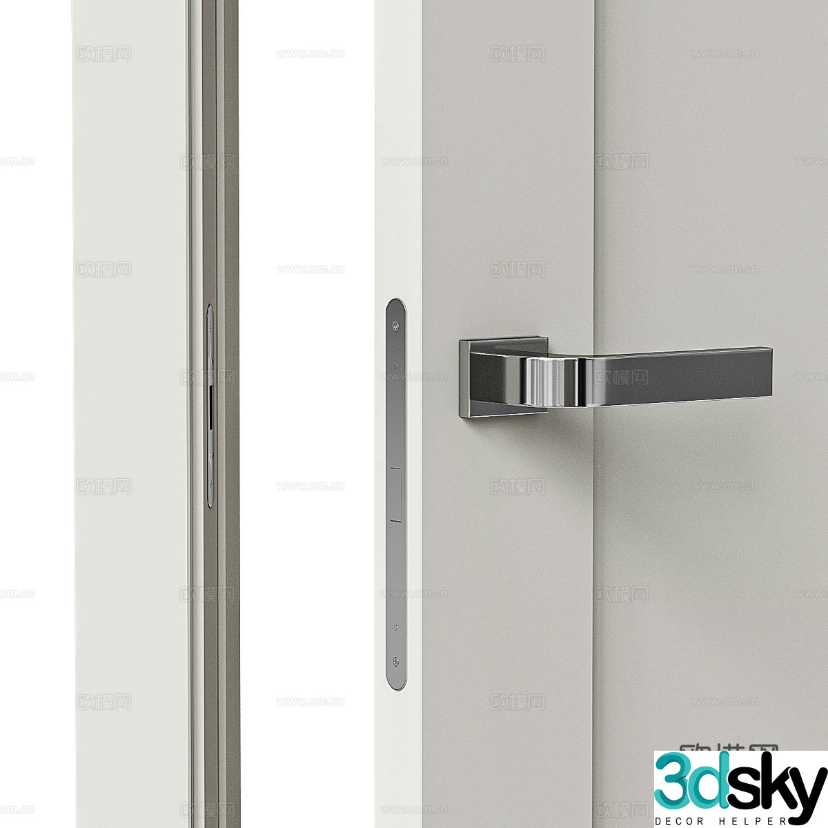 Modern single door 3D model
