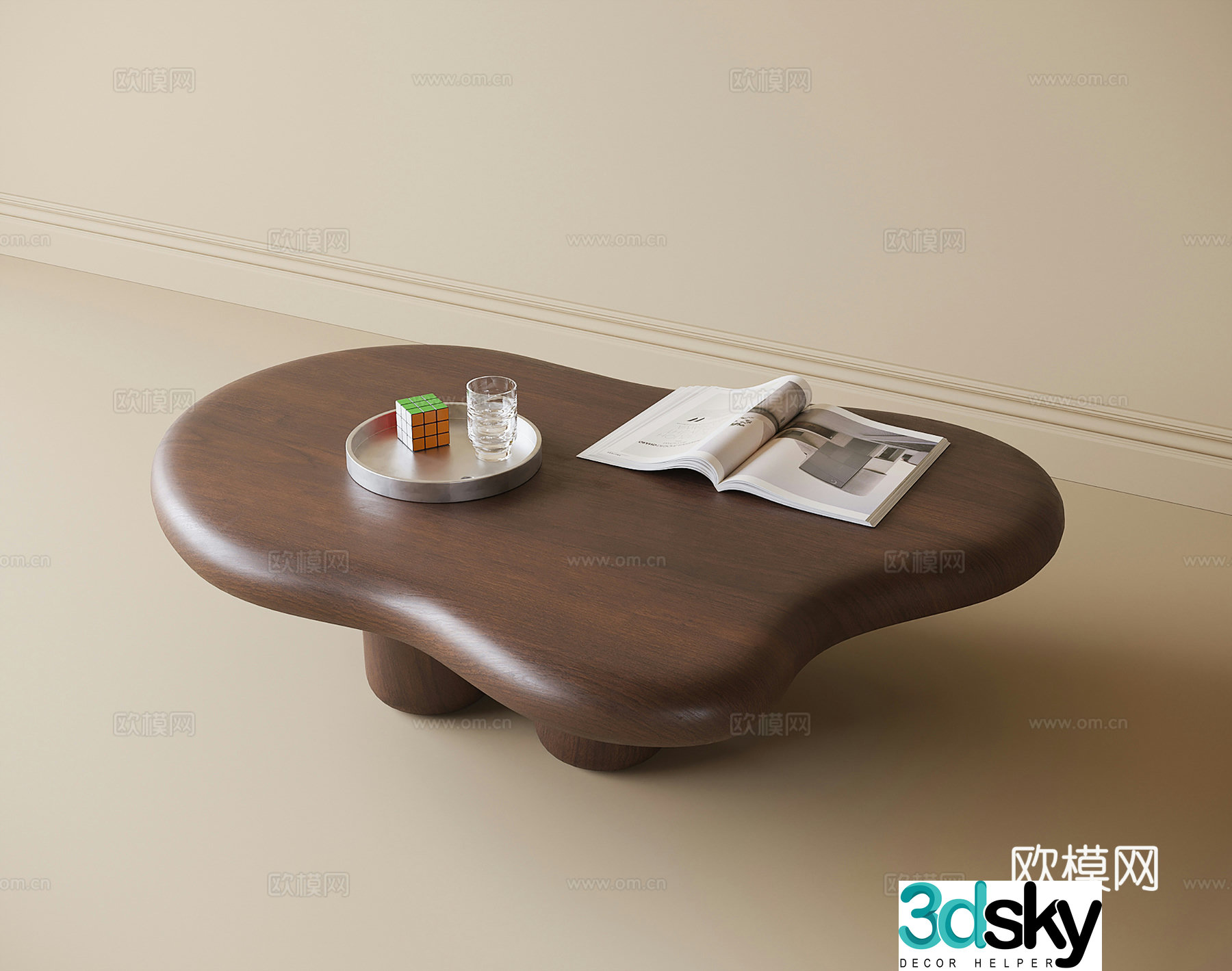 Modern special-shaped coffee table 3D model