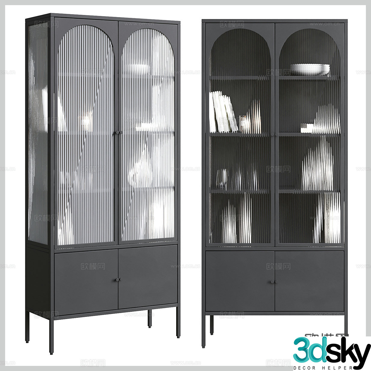 Sideboard Tea Cabinet Meal Preparation Cabinet Storage Cabinet Sideboard Ornaments Dishes Meal 3D Model