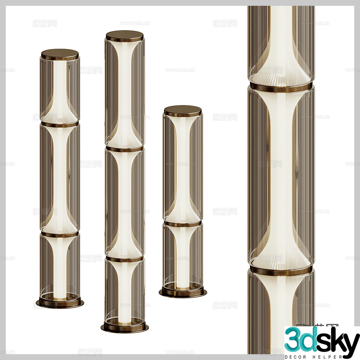 Floor lamp combination Simple floor lamp Minimalist floor lamp Glass chandelier Art floor lamp Civil 3D model