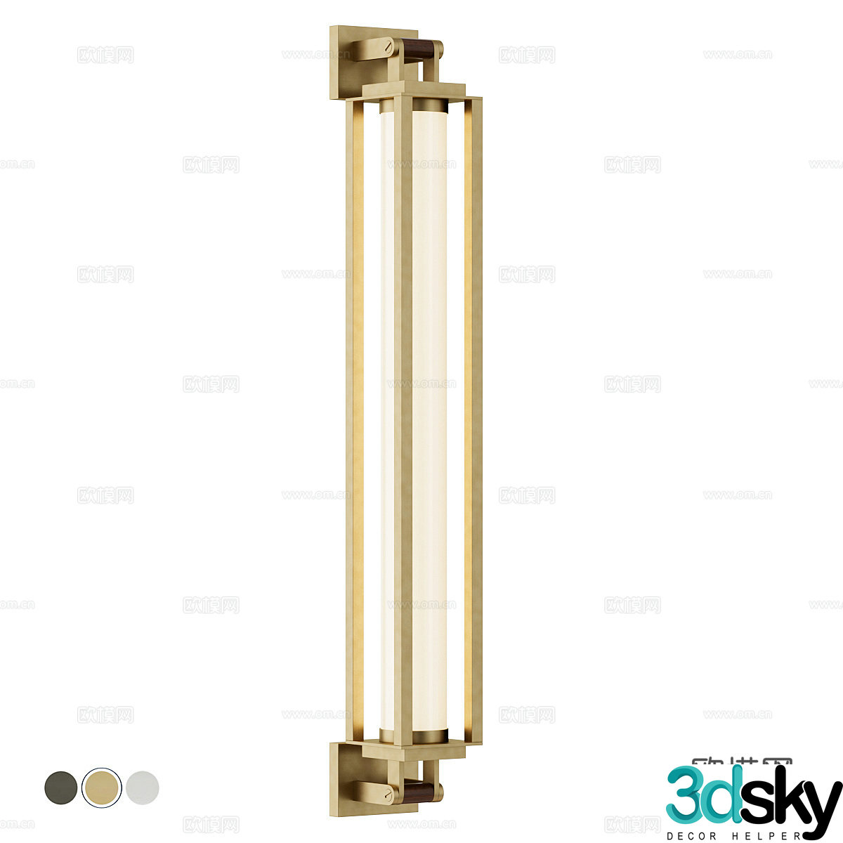 New Chinese style light luxury decorative wall light 3D model