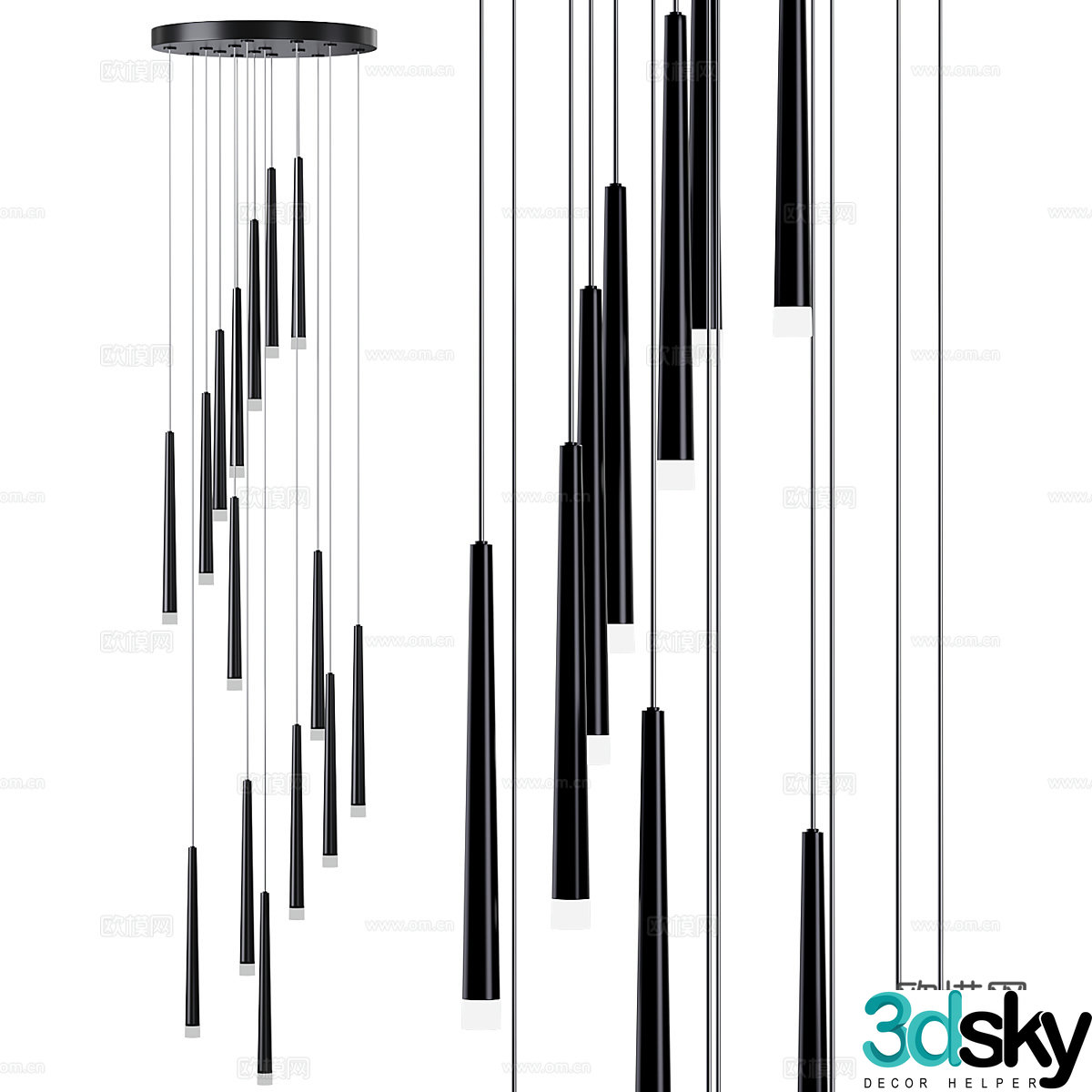 Slim by Vibia Design Chandelier 3D Model