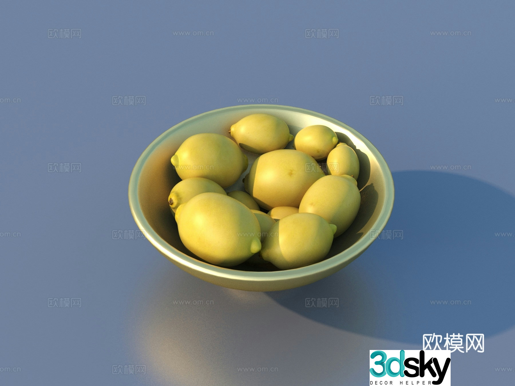 Fruit plate ornament fruit lemon food 3d model