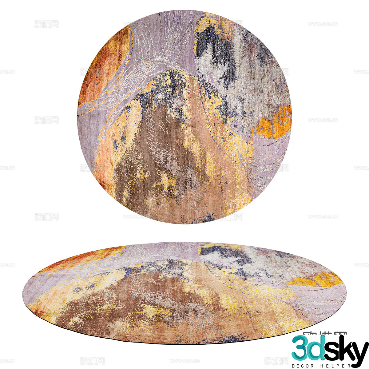 Modern round blanket 3d model