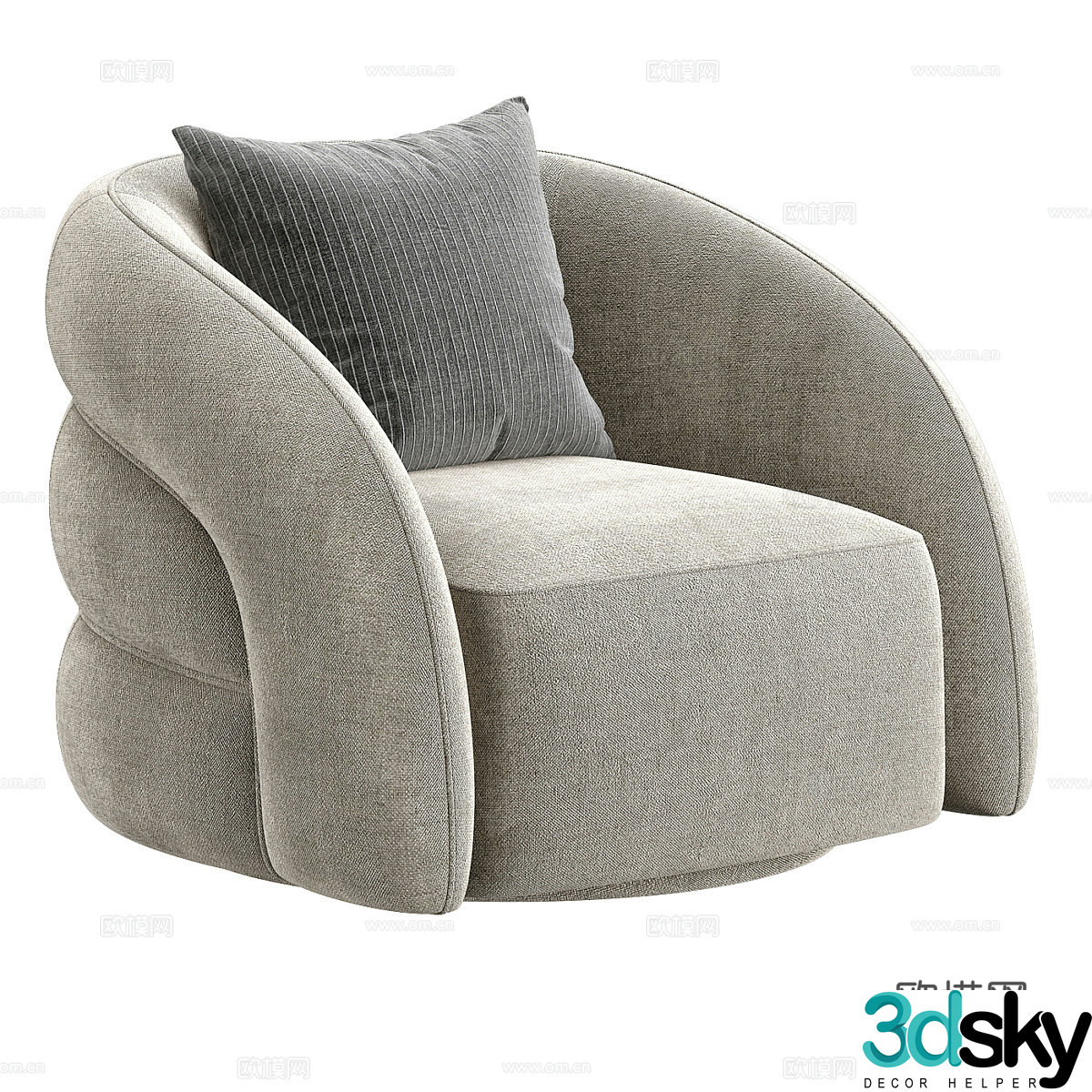 Modern NOVELLE fabric casual sofa 3D model