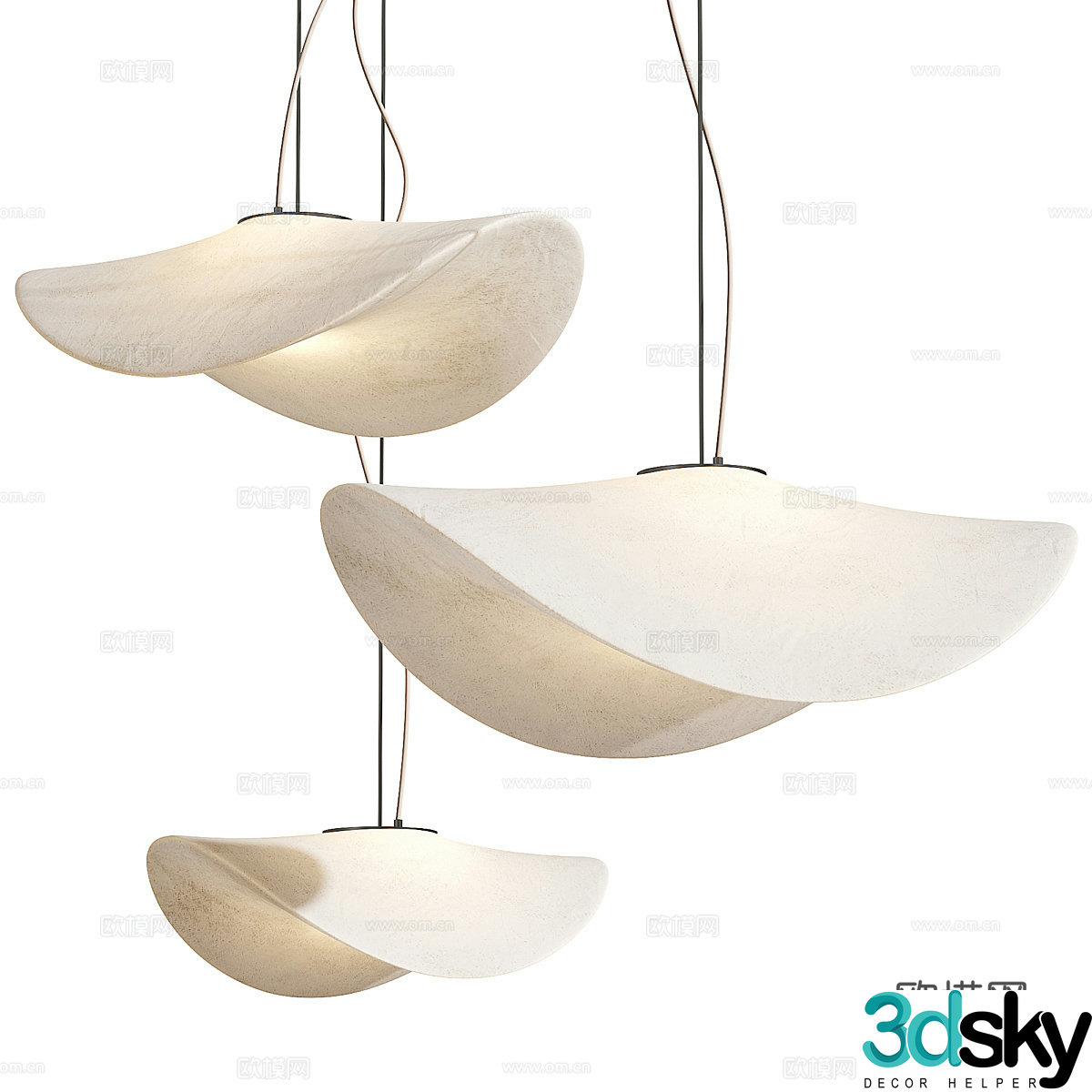Cream-White Chandelier Art Chandelier Wasabi Chandelier Bed and Breakfast Chandelier Bedside Chandelier Bedside Chandelier Bar hang 3D Model