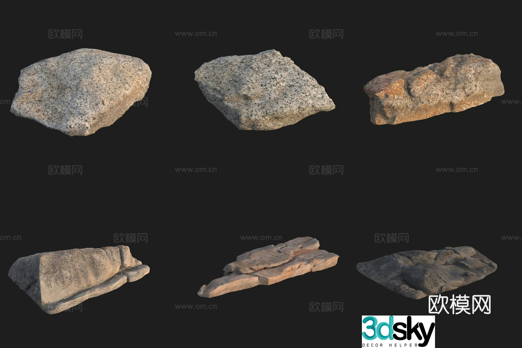 Granite stone stone 3d model
