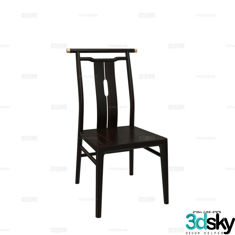 Sandalwood dining chair 3d model