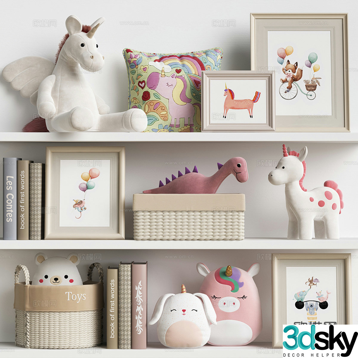 Modern cream style children’s supplies toys 3d model
