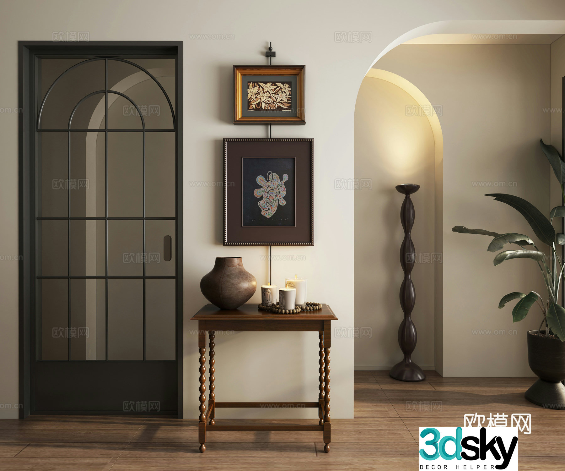 Retro three-dimensional decorative painting 3d model