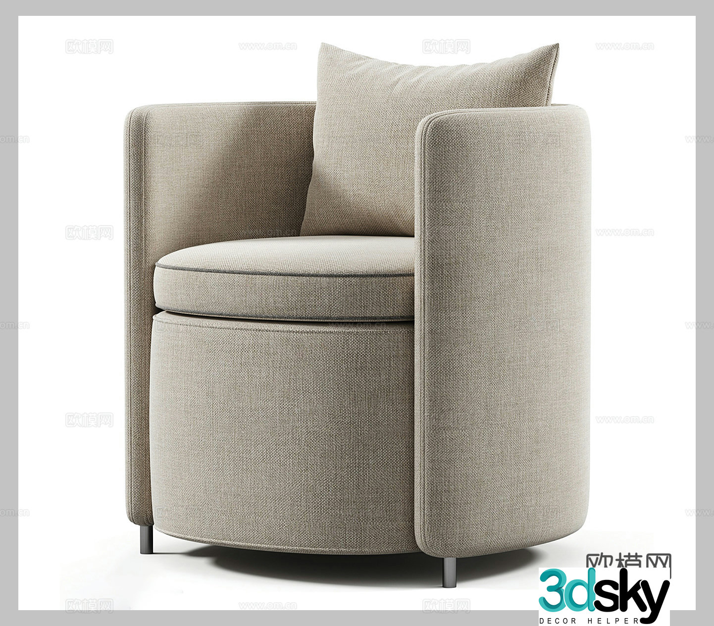 Simple single sofa Fabric single sofa Fabric casual chair Fabric single chair Fabric dining chair 3D model