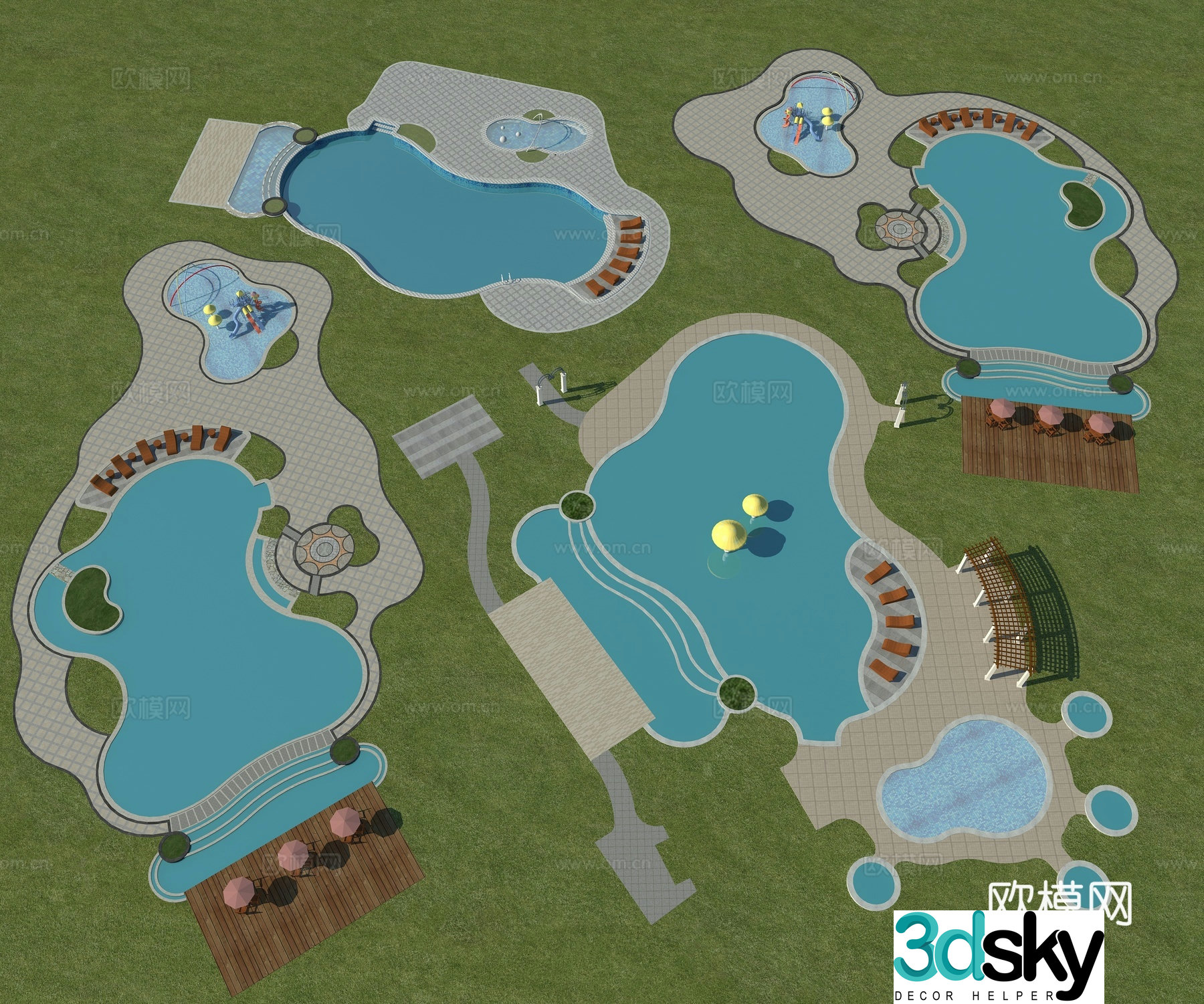 Swimming pool Outdoor swimming pool Infinity pool 3d model