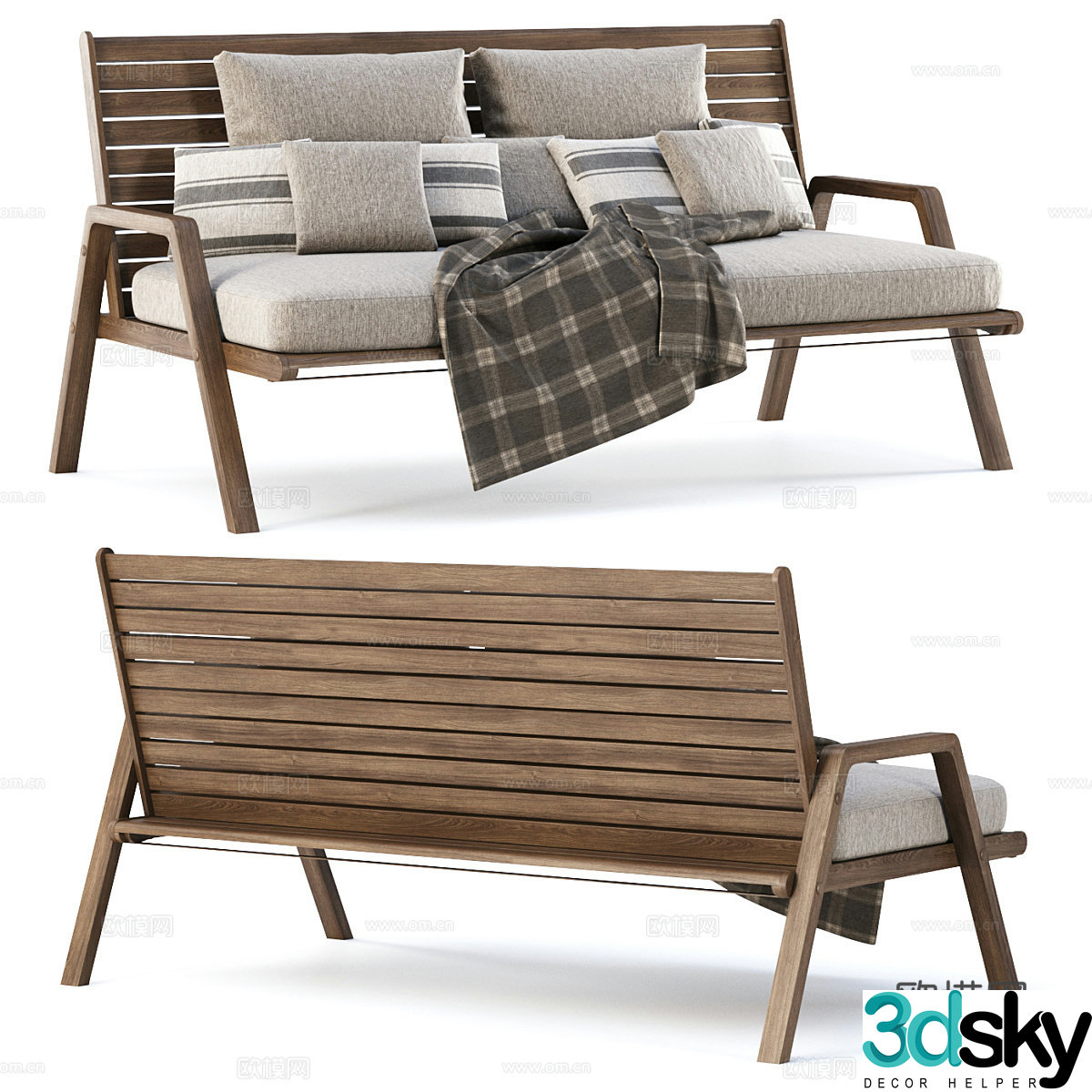 New Chinese style outdoor leisure sofa 3D model