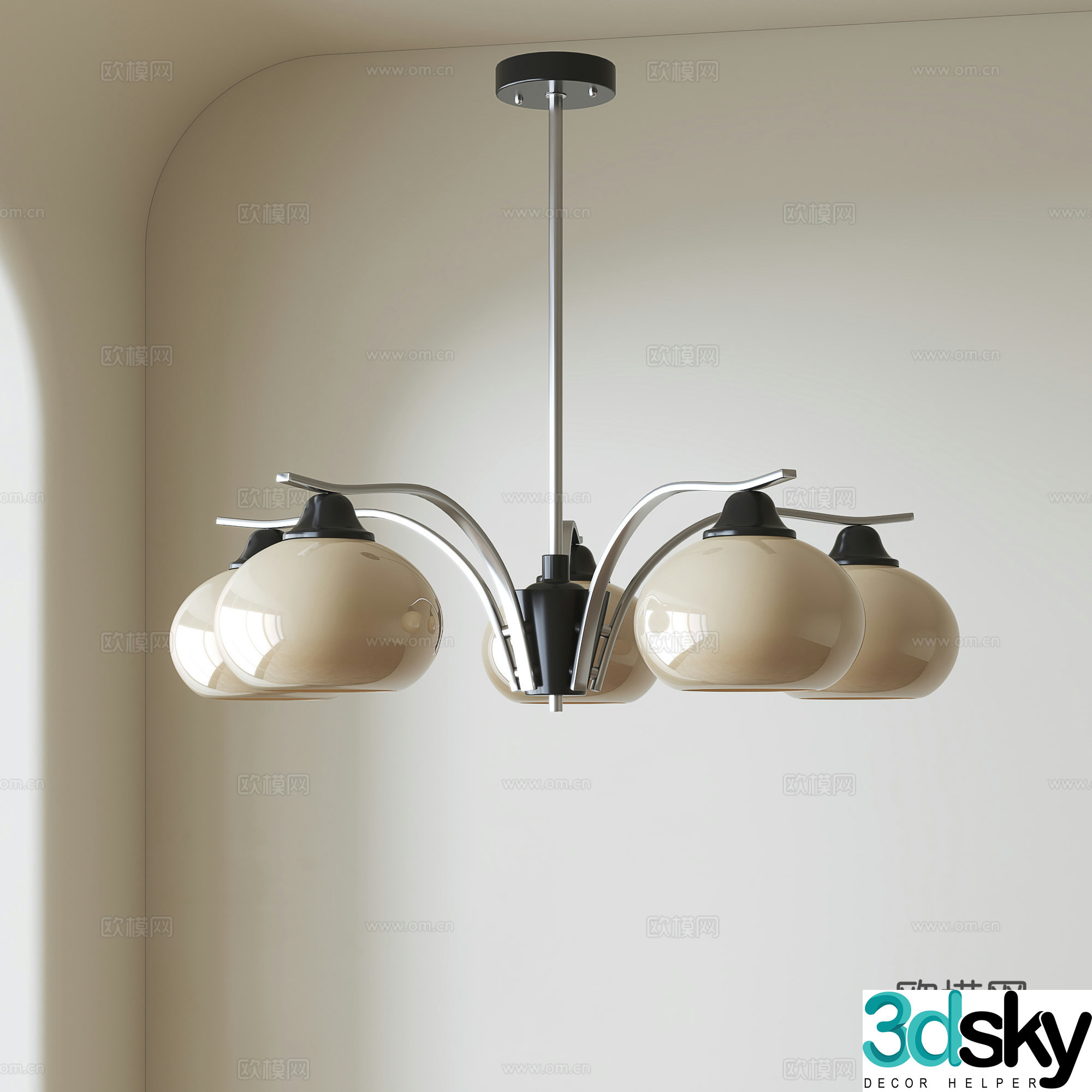 French medieval chandelier 3d model