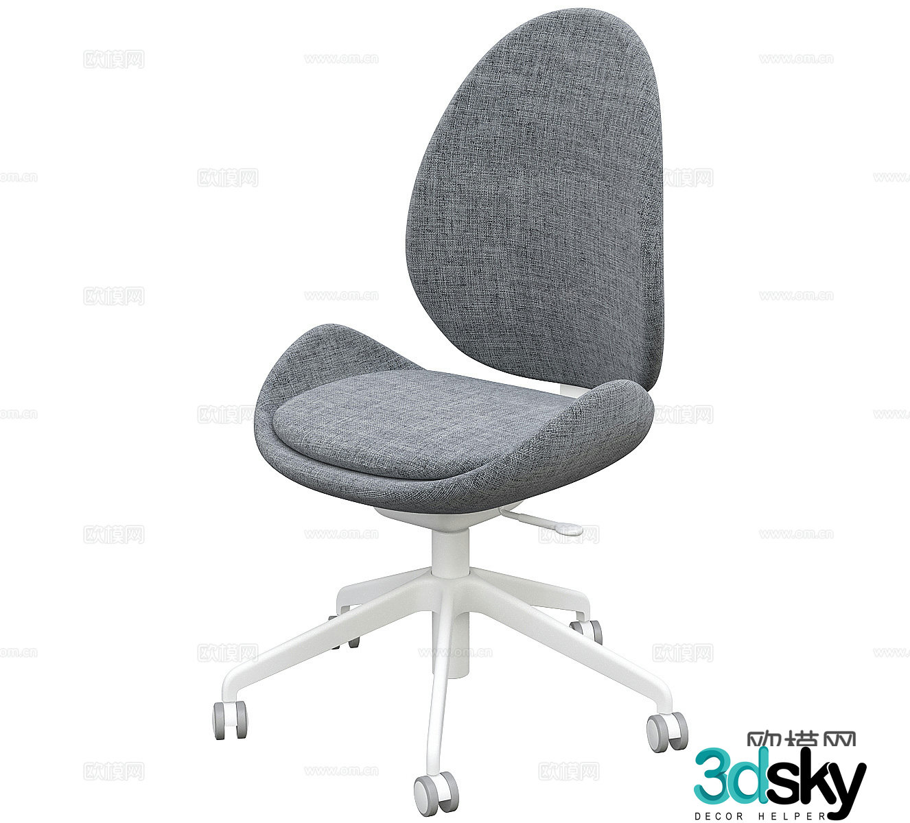 Fabric office chair Fabric single chair Fabric leisure chair Work chair Rotary chair Wheelchair 3D model