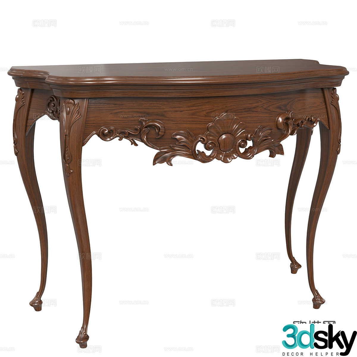 American classic wooden entrance table 3d model